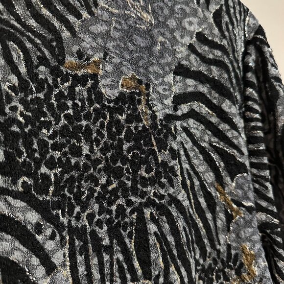 Alia Grey Animal Print Blouse Size XL 3/4 Sleeve NWT Women's - Picture 6 of 7
